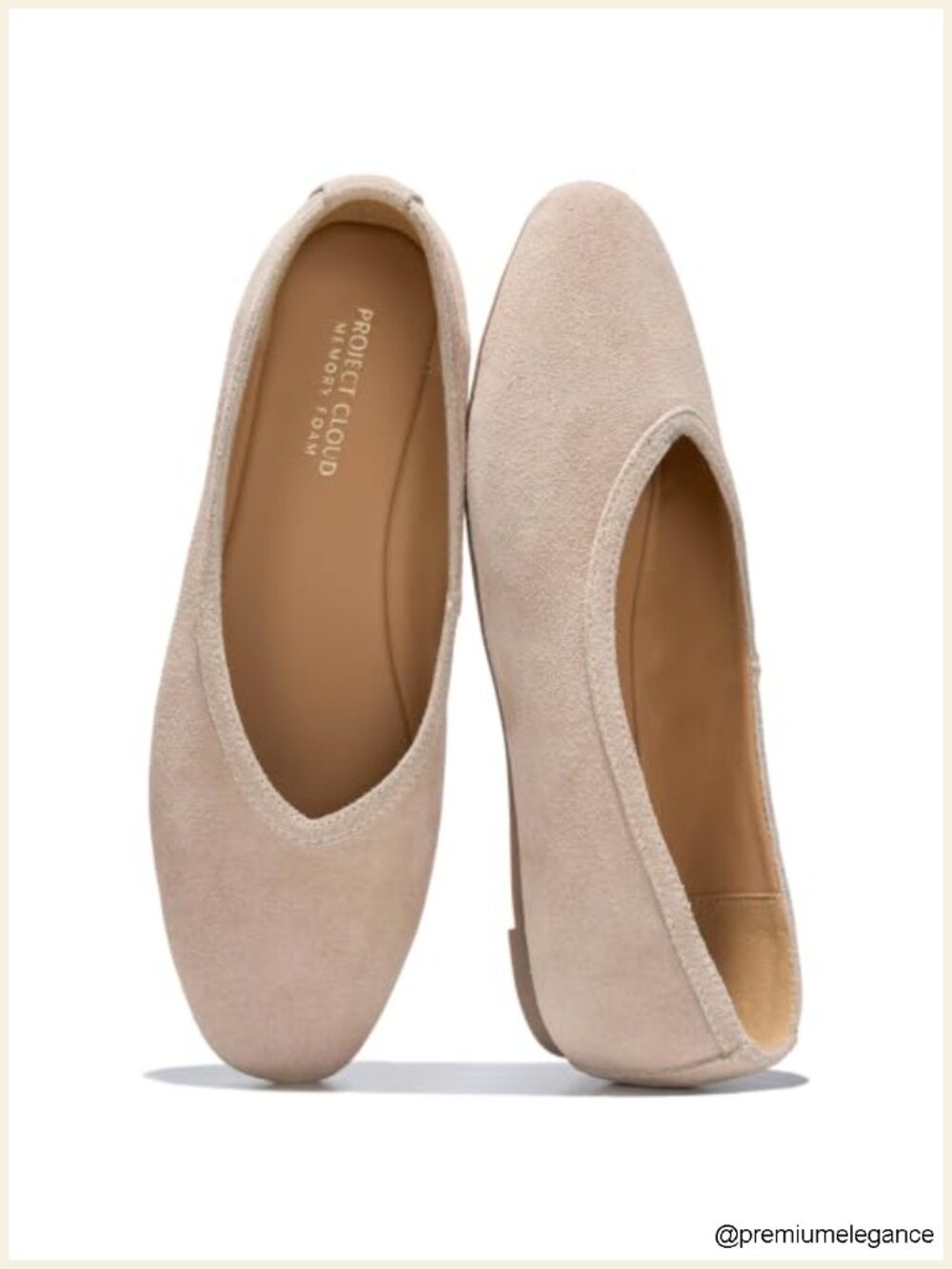 Genuine Leather Ballet Flats for Women - Memory Foam Comfort Non-Slip